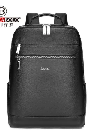 Feidikabolo Cow Leather Large Business Travel Backpack Genuine Leather Men's Backpack Fashion Cow Leather Backpacks College Bag